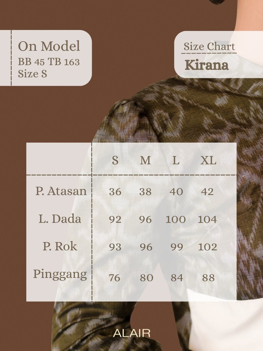 ALAIR | Kirana Set Blazer & Skirt Tenun Wanita - Olive - Foto 5